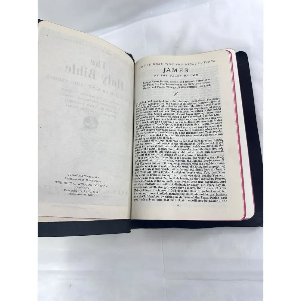 Holy Bible Self Pronouncing King James Version Robert Hatfield Yapp Edging